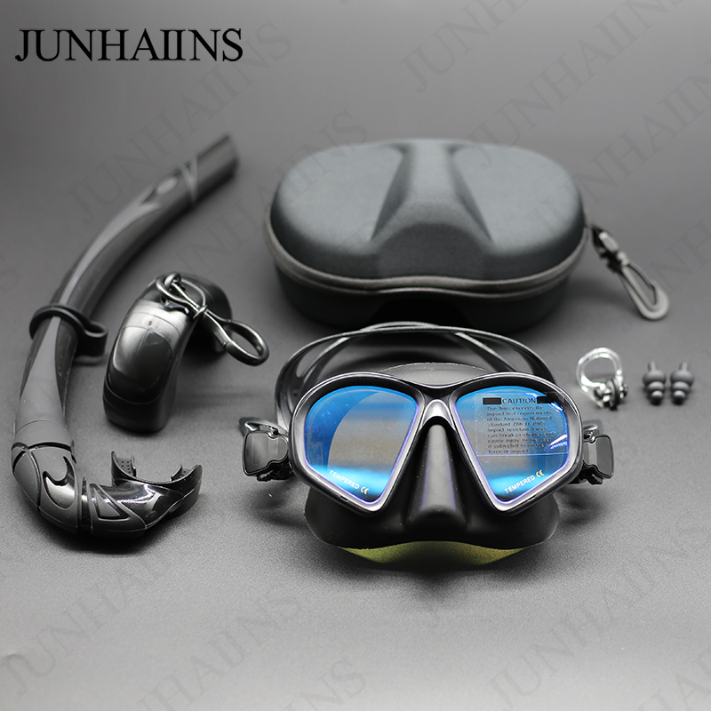 Freediving Mask Set - Nederslaapmasker van gehard glas met lage