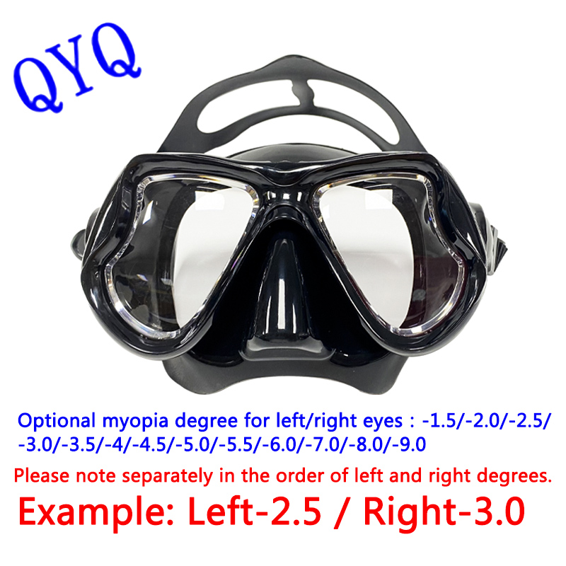 Freediving Mask Set - Bijziendheid Duiken Maskers Snorkelen Set Bijziend