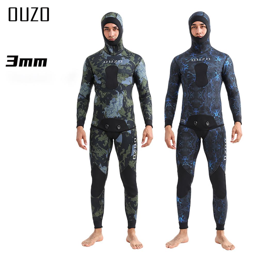 Wetsuit 3Mm Neoprene - 3Mm Heren Speervissen Wetsuit Camouflage Neopreen