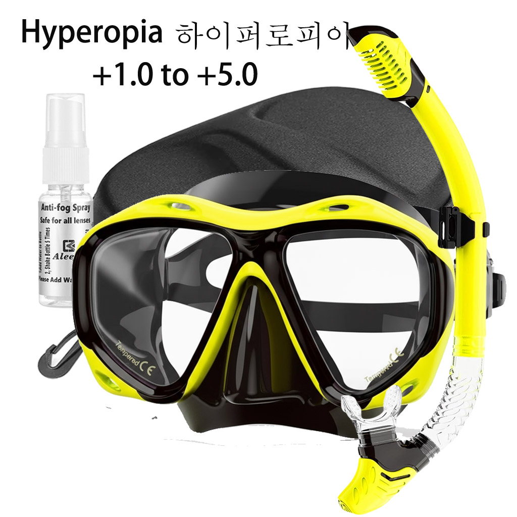 Freediving Mask Set - Duikmasker +1,0 tot +5,0, anti-condens snorkelduikset