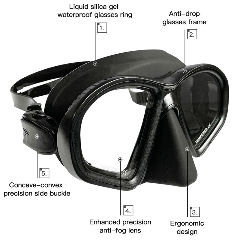 Nederslaapmasker van gehard gl - Freediving Mask Set recensie en prijs