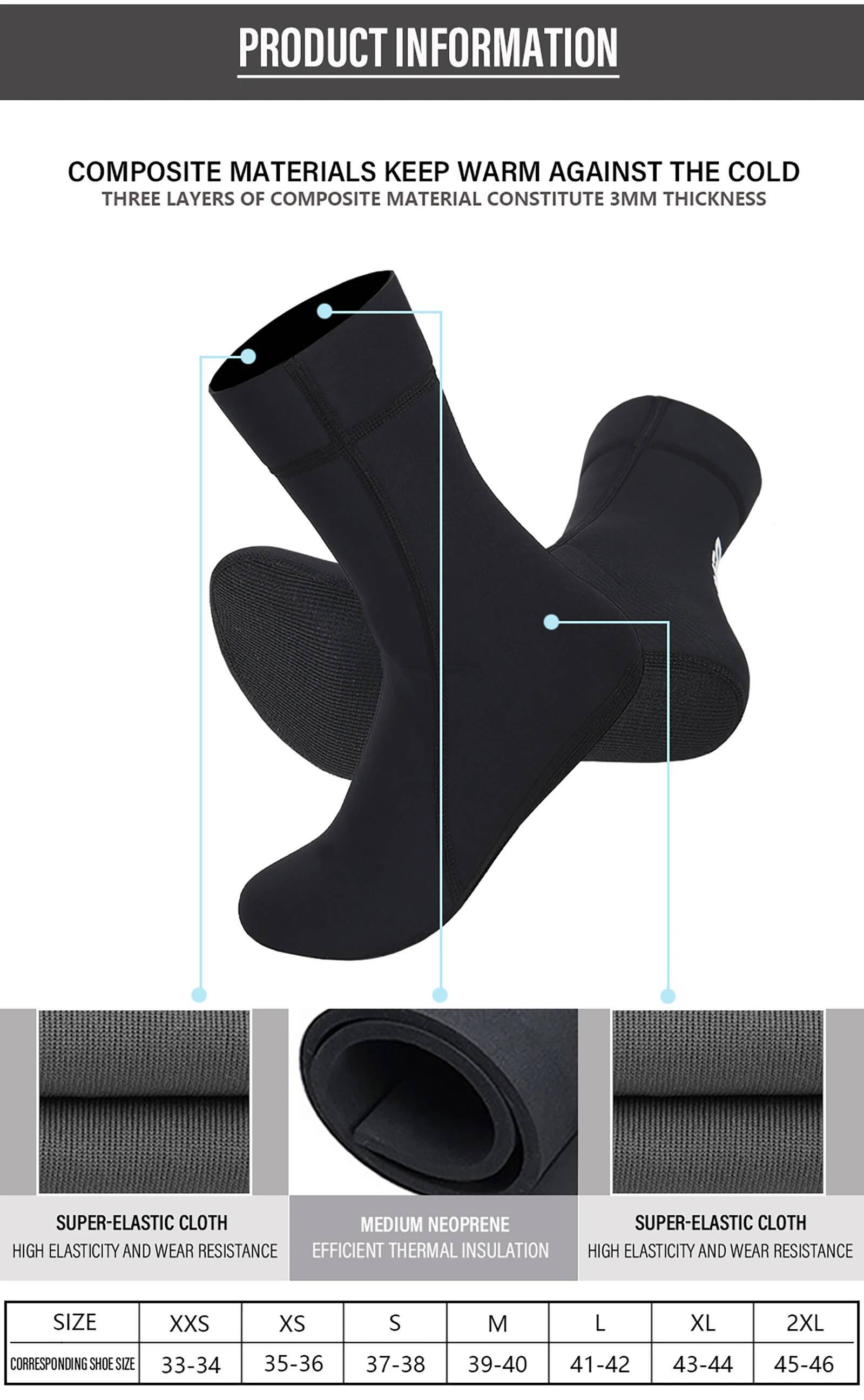 Sokken Sokken 1,5 mm/3 mm/5 mm - Wetsuit 3Mm Neoprene recensie en prijs